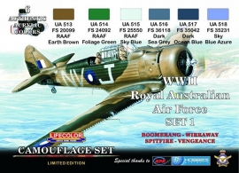 XS01 Lifecolor WWII Royal Australian Air Force RAAF Set 1  (This set contains 6 acrylic colors)