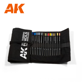 AK10048 WEATHERING PENCILS FULL RANGE CLOTH CASE