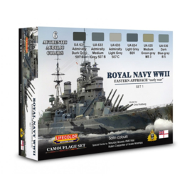 CS33  Lifecolor Royal Navy WWII Eastern Approach - Early War Set 1 (This set contains 6 acrylic colors)
