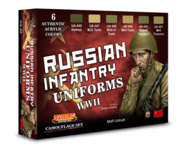 CS42  Lifecolor Russian Uniforms WWII  (This set contains 6 acrylic colors)