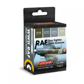 CF03 Lifecolor RAF Day Fighter Schema WWII (This set contains 4 acrylic colors)