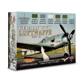 CS07 Lifecolor German WWII Luftwaffe Set 2  (This set contains 6 acrylic colors)