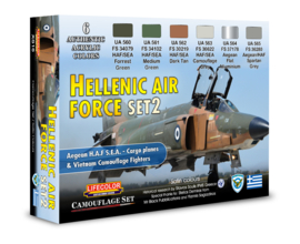 XS16 Lifecolor Hellenic Air Force Set 2  (The Set Contains 6 acrylic colors)