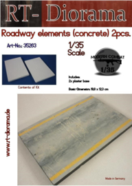 RT35263 1:35 RT-Diorama Roadway elements (concrete) 2 pcs. 18,8cm x 12,3cm  (2x)