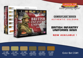 CS41 Lifecolor British Uniforms WWII  ((This set contains 6 acrylic colors)