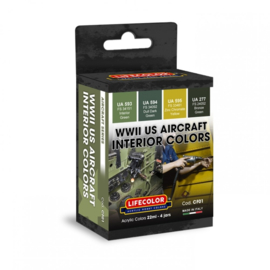 CF01 Lifecolor WWII Us Aircraft Interior colors   (This set contains 4 acrylic colors)