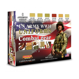 CS18 Lifecolor WWII US Army uniforms colours set 2 (This set contains 6 acrylic colors)