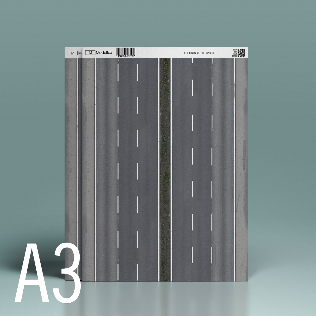 MT512 1:87 (HO) A3 Highway Right (420mm x 297mm x 10mm)