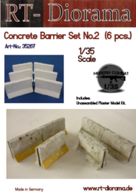 RT35267 1:35 RT-Dioramam Concrete barrier Set No.2 (6 pcs)