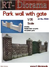 RT35244 1:35 RT-Diorama Park wall with gate