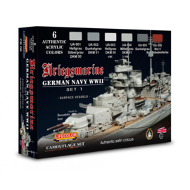 CS09 Lifecolor LifeColor German WWII Kriegsmarine Set 1  (6x 22ml Acrylfarben)