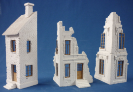 RT35255 1:35 RT-Diorama Corner Ruin set 3 buildings Incl. lasered door and windows