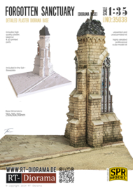 RT35038 Diorama Base: Small Church Corner "Forgotten Sanctuary"  25 x 20 x 24cm