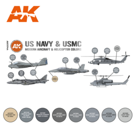 AK11744 3rd Gen US NAVY & USMC MODERN AIRCRAFT & HELICOPTER COLORS