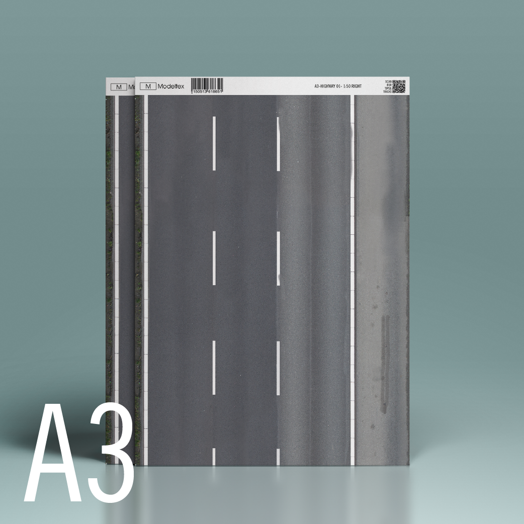 MT651 1:50 Modeltex A3 Highway right 01 (420mm x 297mm x 3mm)