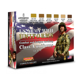 CS17 Lifecolor  WWII US Army uniforms colours set 1 (This set contains 6 acrylic colors)