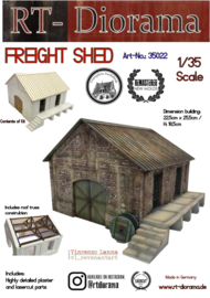 RT35022 1:35 RT-Diorama  Freight Shed (Modular System) 22,5 x 25,5 x H=18,5cm