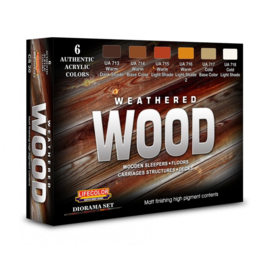 CS20 Lifecolor Weathered Wood (This set contains 6 acrylic colors)