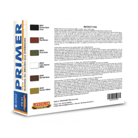 BPS01 Lifecolor New formula Primer set for brush and airbrush (Contains 6 acrylic Primers)