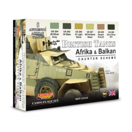 CS43 Lifecolor  British Tanks Africa & Balkan Set 1 Caunter Scheme  (6x 22ml Acrylfarben)