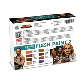 CE03  Lifecolor Flesh Paint 2 (6x paint + 2 Liquid Pigments (22ml))