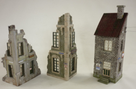 RT35255 1:35 RT-Diorama Corner Ruin set 3 buildings Incl. lasered door and windows