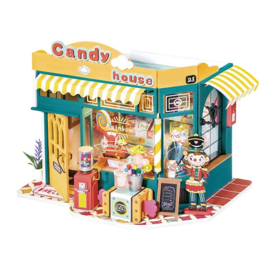 DG158 Rainbow Candy House (Robotime Miniature House  DYI 1:20 Scale