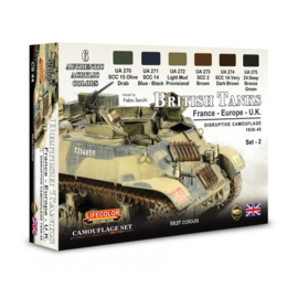 CS44 Lifecolor British Tanks 1936 - 45 Set II (France  - Europe - UK) Disruptive Camouflage  (6x 22ml Acrylfarben)