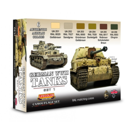 CS01 Lifecolor German WWII Tanks Set 1 (The Set Contains 6 acrylic colors)