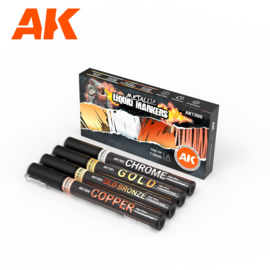 AK1300 METALLIC LIQUID MARKERS – 4 UNITS SET