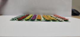 HBFL01 Flower tuff 9 colors 7 pieces (63 flower) +/- 5mm high