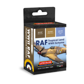 CT03 Lifecolor RAF tropical Land WWII Schema (3x 22ml)
