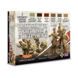 CS45 Lifecolor Britisch WWI Uniforms & Equipment  (This set contains 6 acrylic colors)