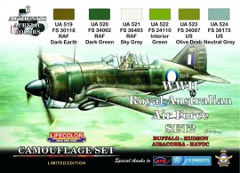 XS02 Lifecolor WWII Royal Australian Air Force RAAF Set 2  (This set contains 6 acrylic colors)