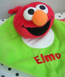Sesamstraat Elmo knuffeldoekje groen | Tiamo