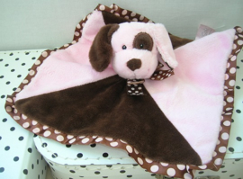 Hond knuffeldoek roze/bruin | Cute 'n Soft