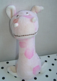 Nijlpaard Kay knuffel rammelaar roze | Happy Horse