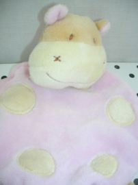 Knuffeldoekje nijlpaard Hippopotames roze | Fehn Baby