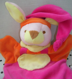 Konijn knuffeldoek oranje/roze | Blankets & Beyond