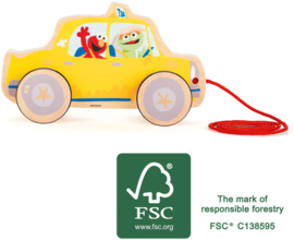 Sesamstraat Elmo in de taxi | hout | Pull Along