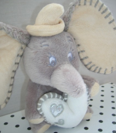 Dombo Disney olifant knuffel grijs met hartje