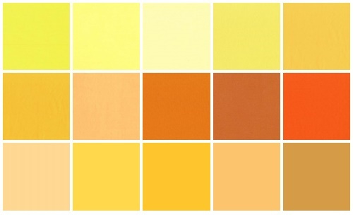 Color samples yellow