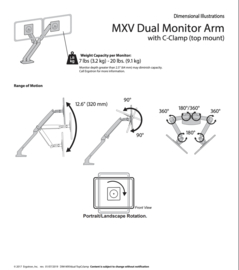 Ergotron MXV Bureau Dubbele Monitor Arm