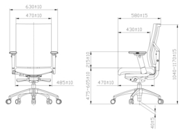 Motion 8700 Edition Comfort bureaustoel, rug in stof zwart