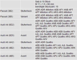 Cillinderkopboutenset 1,8T  ( passat/audi A4,A6