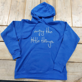 Sale hoodie enjoy the little things | maat XXL | azuur blauw                    