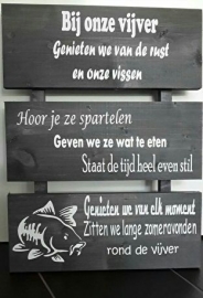 Steigerhout 3 planken Bij onze vijver