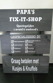 Steigerhout 50 x 65 Papa`s Fix-it Shop