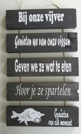 Steigerhout 5 plankjes Bij onze vijver 40 x 60