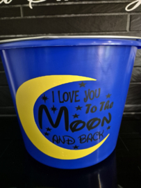 Emmer I love you to the moon blauw